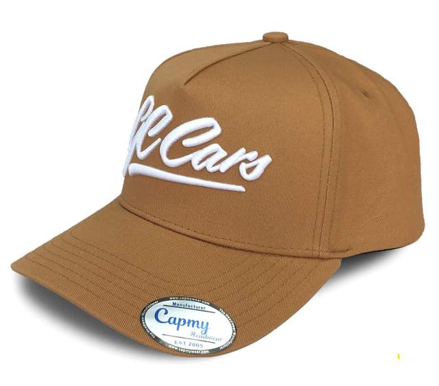 Baseball Cap - CMC-1078 (100% Cotton Tan Brown 5 Panel Middle Crown  A Frame Baseball Cap Snapback Hat)