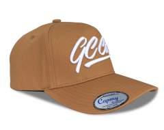 Baseball Cap - CMC-1078 (100% Cotton Tan Brown 5 Panel Middle Crown  A Frame Baseball Cap Snapback Hat)