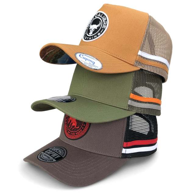 Trucker Hat - CMC-3104 ( Custom Army Green Under Brim Sublimation Printing Australia 5 Panel High Profile Country Trucker Hat Supplier )