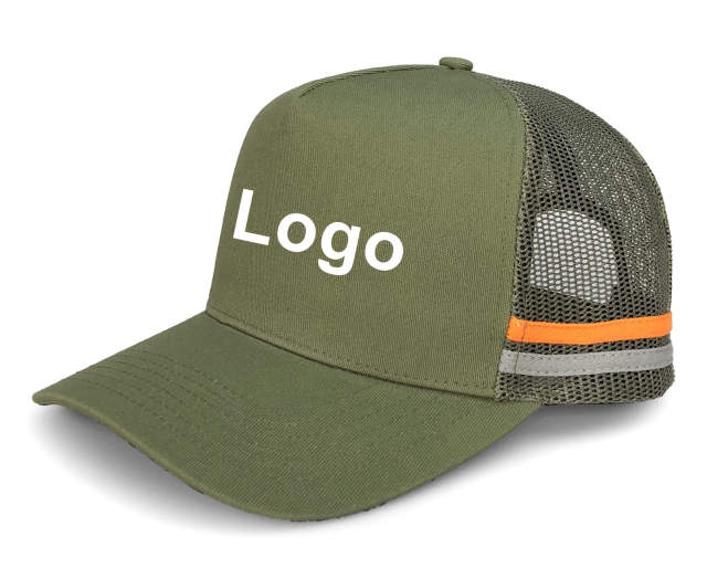 Trucker Hat - CMC-3104 ( Custom Army Green Under Brim Sublimation Printing Australia 5 Panel High Profile Country Trucker Hat Supplier )