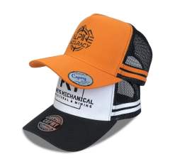 Trucker Hat - CMC-3094 ( Custom Embroidery Logo High Crown Stripes 5 Panel Leather Patch Australian Country Trucker Caps Manufacturer )