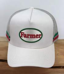 Trucker Hat - CMC-3206 ( Custom Brown Tan Deep Crown High Profile Australia Country Trucker Caps 5 Panel Trucker Hat )