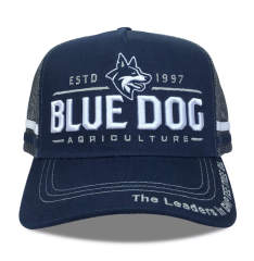 Trucker Hat - CMC-3230 ( Custom Navy Blue Deep Crown High Profile  5 Panel Mesh Hat Australia Country Trucker Caps Manufacturer )