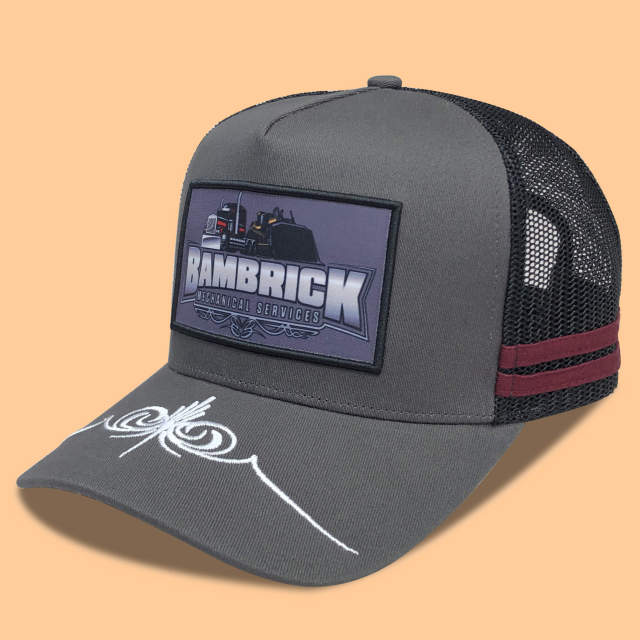 Trucker Hat - CMC-3240 ( Wholesale  Blue And Navy Blue 5 Panel Mesh Hat Deep Crown High Profile Australia Country Trucker Caps Supplier )