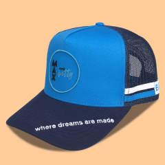 Trucker Hat - CMC-3240 ( Wholesale  Blue And Navy Blue 5 Panel Mesh Hat Deep Crown High Profile Australia Country Trucker Caps Supplier )