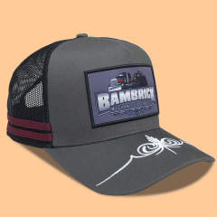 Trucker Hat - CMC-3238 ( New Dark Grey Crown Deep Fit  Embroidery Patch CTC High Profile Australia Country Trucker Caps )