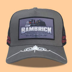 Trucker Hat - CMC-3238 ( New Dark Grey Crown Deep Fit  Embroidery Patch CTC High Profile Australia Country Trucker Caps )