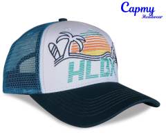 Trucker Hat - CMC-3258 ( Custom Design Two Tone Colour Richardson Style Blue Middle Crown 6 Panel Trucker Hat Manufacturer )