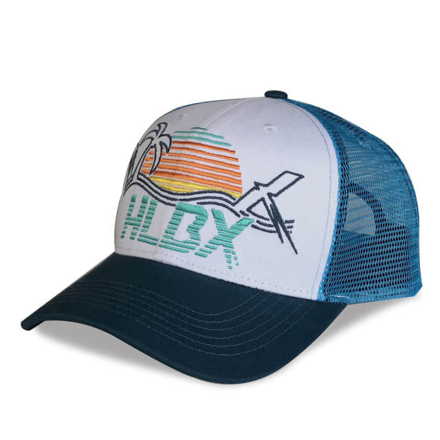 Trucker Hat - CMC-3258 ( Custom Design Two Tone Colour Richardson Style Blue Middle Crown 6 Panel Trucker Hat Manufacturer )
