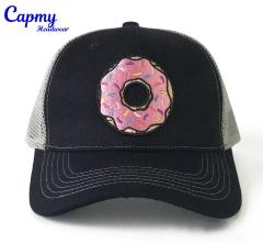 Trucker Hat - CMC-3254 ( OEM Custom Black Colour Richardson Style Mesh Cap 3D Logo 6 Panel Trucker Hat Factory )