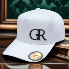 Baseball Cap - CMC-1094 (Customized 100% Cotton White Colour 3D Embroidery Logo A Frame Baseball Cap Supplier  )