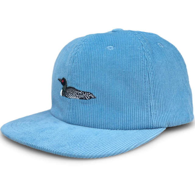 Snapback Cap - CMC-2076 ( Custom Unstructured Light BLue Flat Embroidery Logo  6 Panel Corduroy Snapback Cap Hat Factory)