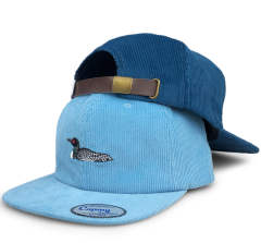 Snapback Cap - CMC-2076 ( Custom Unstructured Light BLue Flat Embroidery Logo  6 Panel Corduroy Snapback Cap Hat Factory)