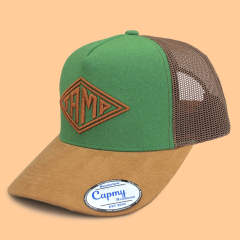 Trucker Hat CMC-3298 - Wholesale Royal Blue Middle Crown LA Logo 5-Panel Corduroy Mesh Trucker Hat Supplier