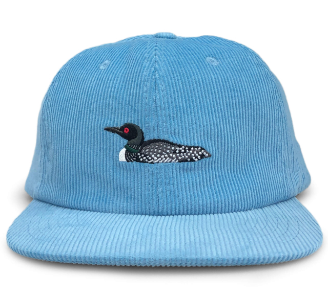Snapback Cap - CMC-2076 ( Custom Unstructured Light BLue Flat Embroidery Logo  6 Panel Corduroy Snapback Cap Hat Factory)