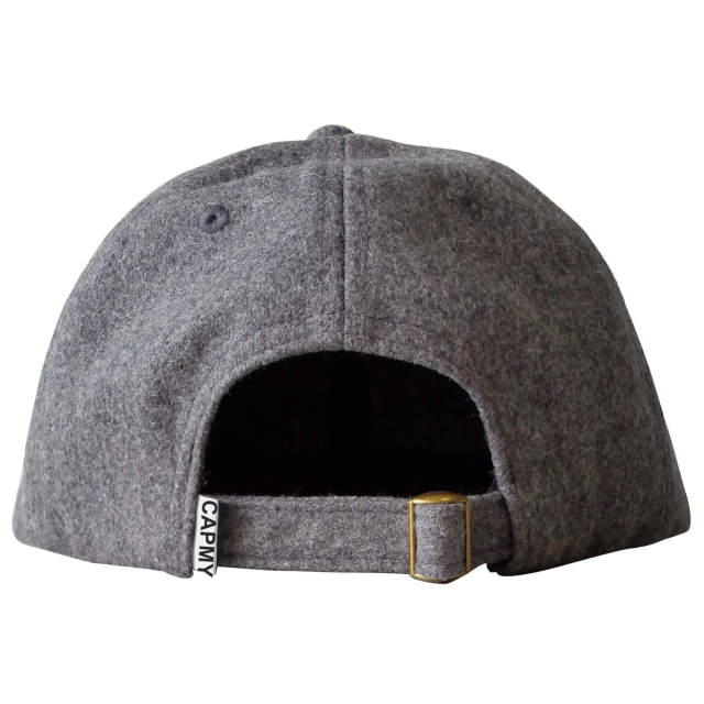 Snapback Cap - CMC-2060 ( High Quality Grey Crown Black Brim Unstructured 6 Panel 100% Wool Snapback Cap)
