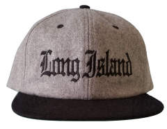 Snapback Cap - CMC-2060 ( High Quality Grey Crown Black Brim Unstructured 6 Panel 100% Wool Snapback Cap)
