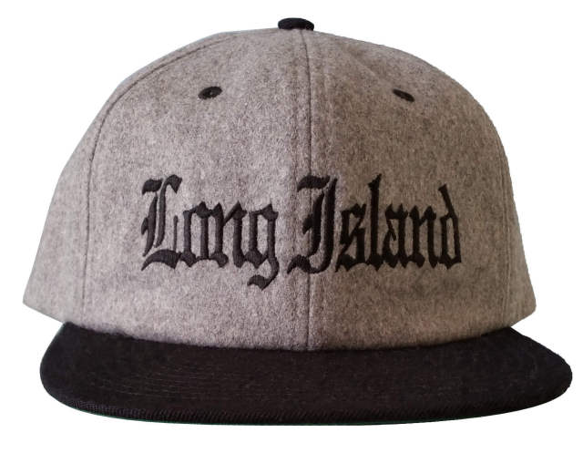 Snapback Cap - CMC-2060 ( High Quality Grey Crown Black Brim Unstructured 6 Panel 100% Wool Snapback Cap)