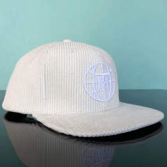 Snapback Cap - CMC-2070 ( Custom White Corduroy Hat Embroidery Logo 6 Panel Snapback Cap Hat Factory)