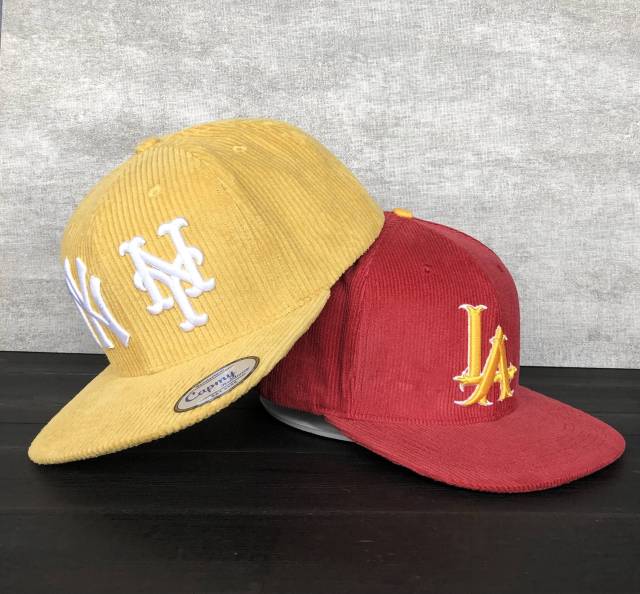 Snapback Cap - CMC-2064 ( Wholesales Middle Crown Yellow Corduroy Cap 6 Panel Snapback Cap Hat Supplier )