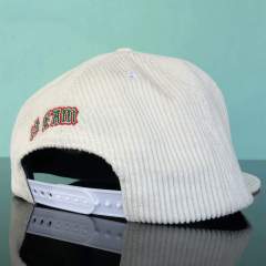 Snapback Cap - CMC-2070 ( Custom White Corduroy Hat Embroidery Logo 6 Panel Snapback Cap Hat Factory)