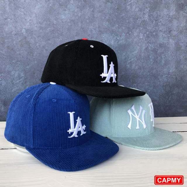 Snapback Cap - CMC-2066( Custom Light Blue 6 Panel Mesn Deep Crown Corudroy Hat Corduroy Snapback Cap Manufacturer )