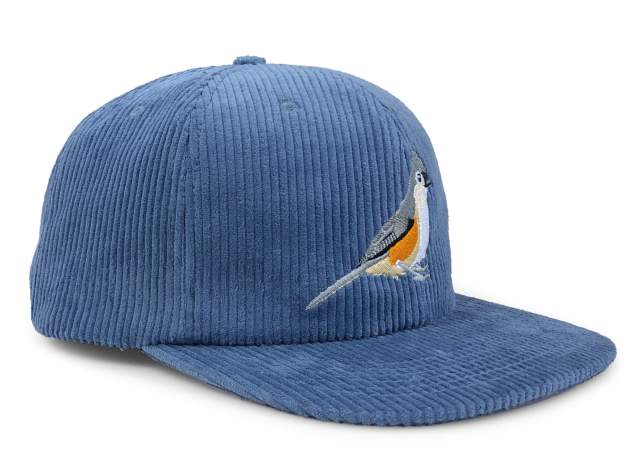 Snapback Cap - CMC-2078 ( New Coming Light Blue Corduroy Bird Embroidery Logo 6 Panel Snapback Cap Hat Supplier)
