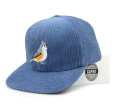Snapback Cap - CMC-2078 ( New Coming Light Blue Corduroy Bird Embroidery Logo 6 Panel Snapback Cap Hat Supplier)