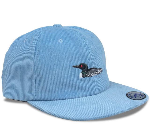 Snapback Cap - CMC-2076 ( Custom Unstructured Light BLue Flat Embroidery Logo  6 Panel Corduroy Snapback Cap Hat Factory)