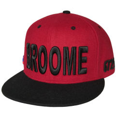 Snapback Cap - CMC-2056 ( Custom Winter Maroon Black Wool 6 Panel Deep Crown Snapback Cap Manufacturer )