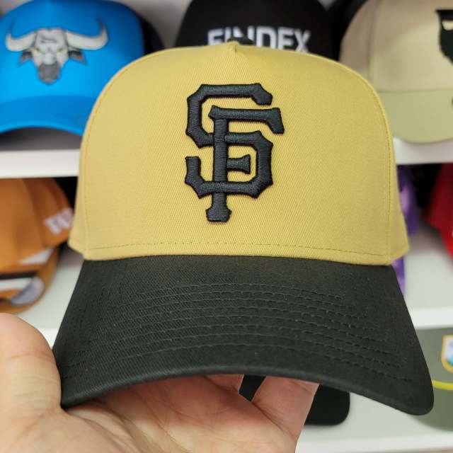 Baseball Cap - CMC-1091 (100% Cotton Tan Brown Corwn Black Visor Two Tone Edition 9forty A Frame Baseball Cap Hat )