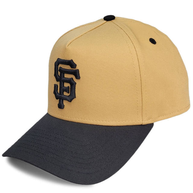 Baseball Cap - CMC-1091 (100% Cotton Tan Brown Corwn Black Visor Two Tone Edition 9forty A Frame Baseball Cap Hat )