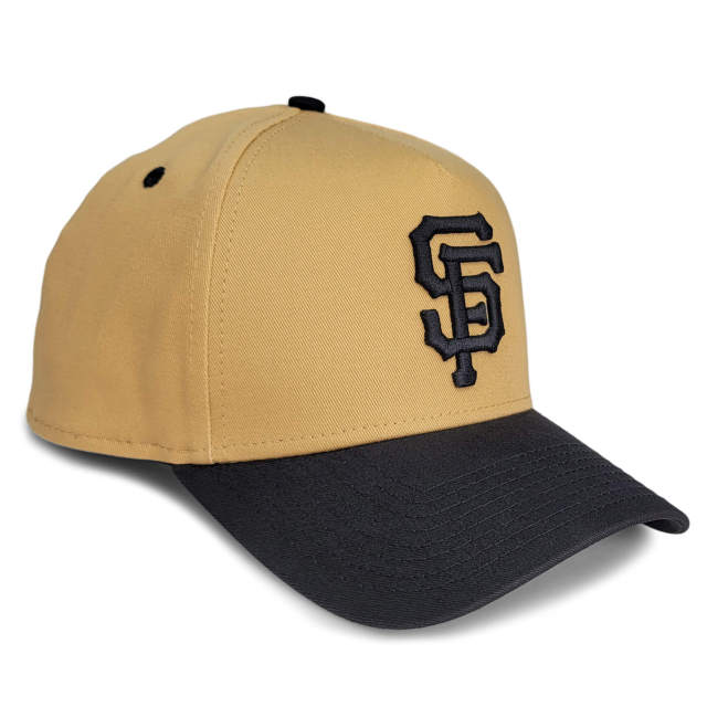 Baseball Cap - CMC-1091 (100% Cotton Tan Brown Corwn Black Visor Two Tone Edition 9forty A Frame Baseball Cap Hat )