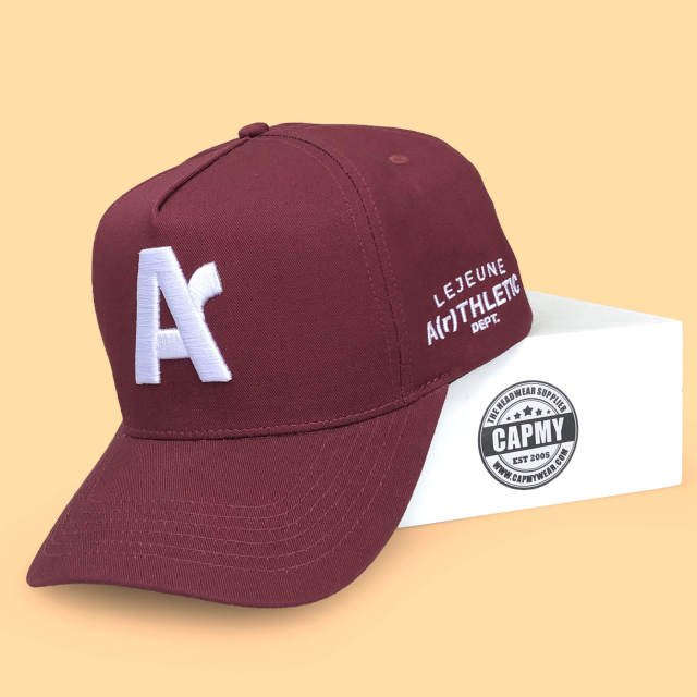 Baseball Cap - CMC-1110 (100% Cotton Dark Red Middle Crown 5 Panel Hat Edition 9forty A Frame Baseball Cap Manufacturer )
