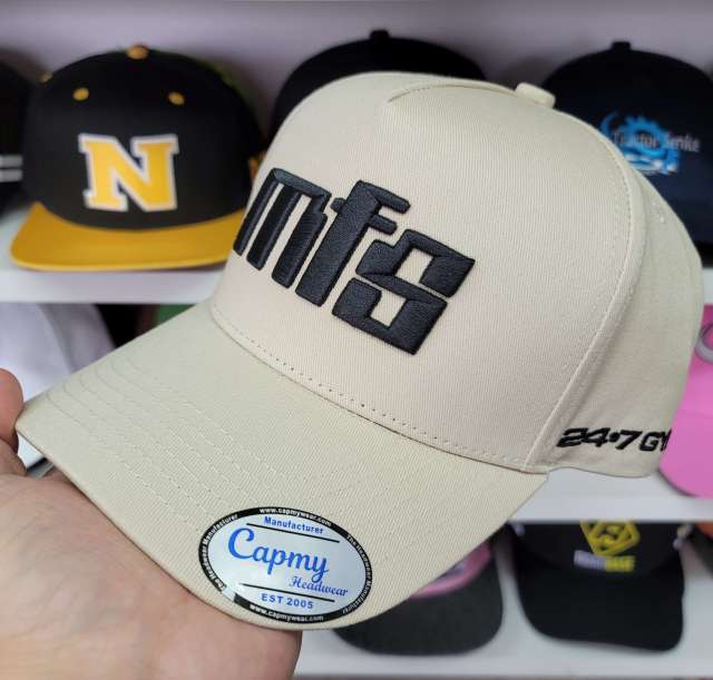 Baseball Cap - CMC-1091 (100% Cotton Tan Brown Corwn Black Visor Two Tone Edition 9forty A Frame Baseball Cap Hat )