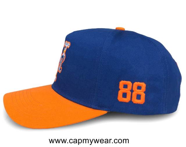 Baseball Cap - CMC-1095 (100% Cotton Navy Blue Crown Hat Orange Visor Two Tone Edition 9forty A Frame Baseball Cap )