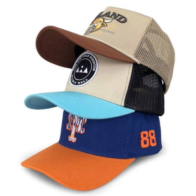 Baseball Cap - CMC-1095 (100% Cotton Navy Blue Crown Hat Orange Visor Two Tone Edition 9forty A Frame Baseball Cap )