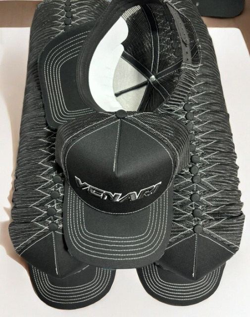 Trucker Hat - CMC-3016 ( Custom Black Colour Yelir 5 Panel Middle Crown Distressed Rip Trucker Hat )