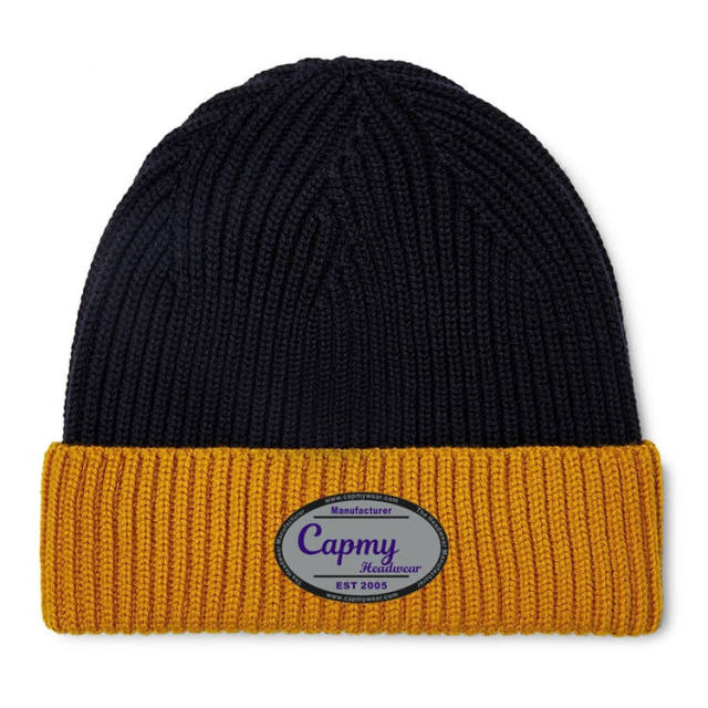 Beanie Hat - CMC-5019 (Custom Winter Cap Knitted Jacquard Embroidery Logo Warm 100% Acrylic Wool  Beanie Hat Manufacturer )