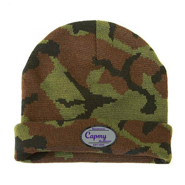 Beanie Hat - CMC-5006 (Custom Winter Cap Knitted Jacquard Embroidery Logo Warm 100% Acrylic Wool  Beanie Hat Manufacturer )
