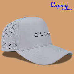 Baseball Cap - CMC-1067 (100% Polyester Laser Cut Drilled Hole Perforated Grey Waterproof Cap Melin Style Golf Hat Supplier)