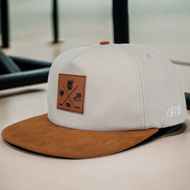 Snapback Cap - CMC-2138 ( Customize Canvas Crown Suede Brim  Deep Crown 5 Panel Snapback Cap Hat Manufacturer )