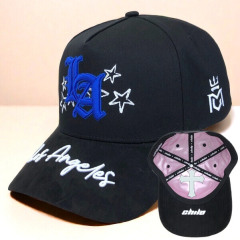 Baseball Cap - CMC-1121 (Custom Design Black Cotton WIth Navy Blue Suede Brim Dandy Hats Style 5 Panel Baseball Cap Supplier )