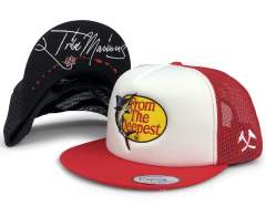 Trucker Hat - CMC-3316 ( Custom Red White Foam Mesh Sports Cap 5 Panel  Snapback Cap Trucker Hat Supplier )
