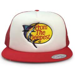 Trucker Hat - CMC-3316 ( Custom Red White Foam Mesh Sports Cap 5 Panel  Snapback Cap Trucker Hat Supplier )