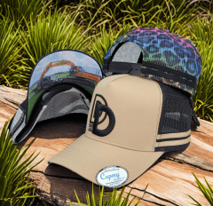 Trucker Hat - CMC-3334 (Custom Embroidery Deep Crown Camo Side Stripes Western Trucker Hat Australia Country Trucker Caps Factory)
