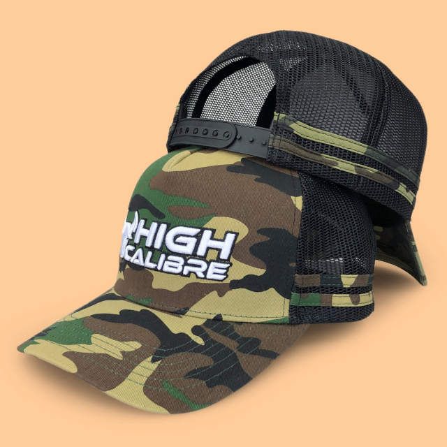Trucker Hat - CMC-3336 (Custom Deep Crown Camo Side Stripes Western Trucker Hat Australia Country Trucker Caps Manufacturer )