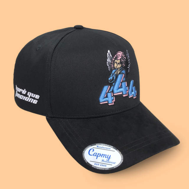 Baseball Cap - CMC-1141 (Custom 100% Black Suede Crown 9forty A Frame Suede Dandy Hats Style Mens Baseball Cap Manufacturer )