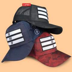 Trucker Hat CMC-3354 - (Custom Printed Black Camo 3D Embroidery Logo 5-Panel Mesh Trucker Hat Manufacturer)