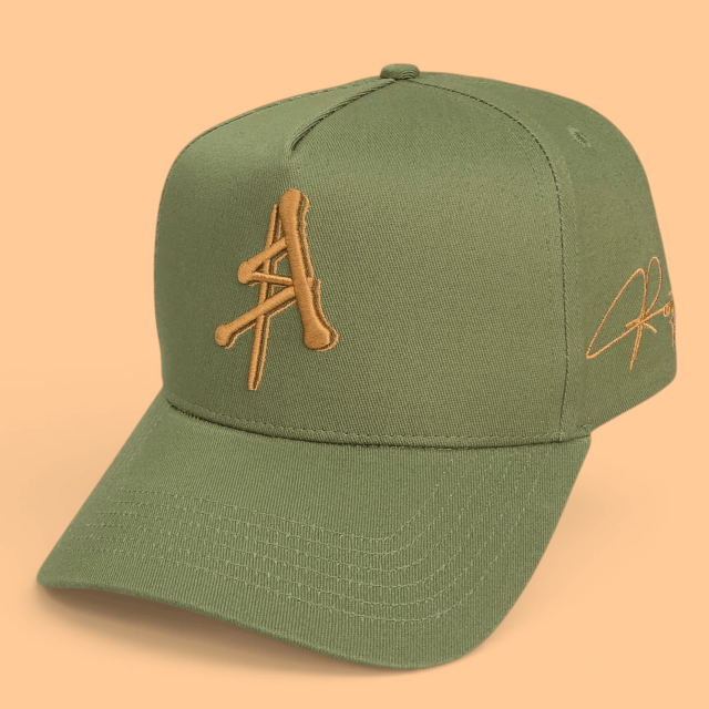 Baseball Cap - CMC-1115 (100% Polyester Navy Blue Army Green Gold Metallic Gold 3D Embroidery Logo 9forty A Frame Baseball Cap Hat Supplier )